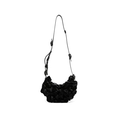 Innerraum Ruffled Velvet Belt Bag In Black