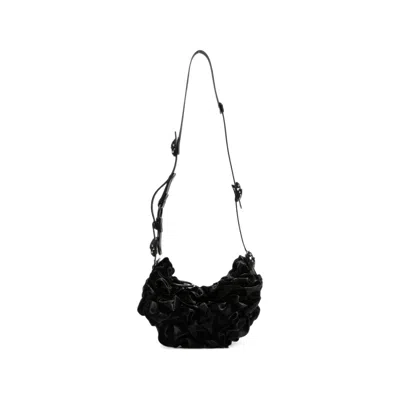 Innerraum Ruffled Velvet Tote Bag In Black