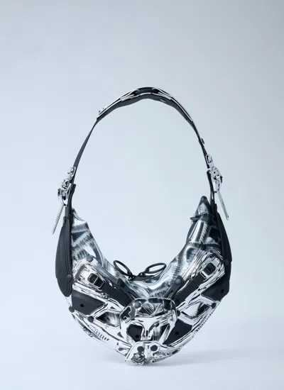 Innerraum Women Object Hm5 Half Moon Shoulder Bag In Silver