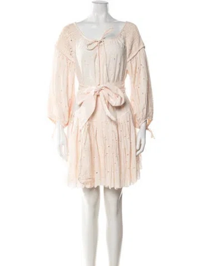 Pre-owned Innika Choo Floral Print Mini Dress In Neutral