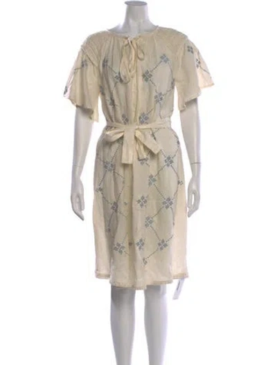 Pre-owned Innika Choo Linen Knee-length Dress In Neutral
