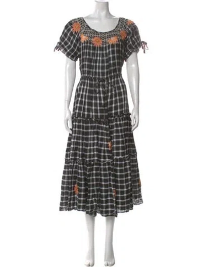 Pre-owned Innika Choo Linen Long Dress In Black