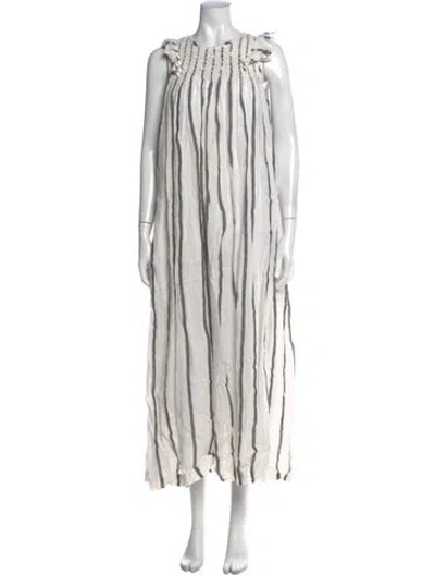 Pre-owned Innika Choo Linen Long Dress In Neutral