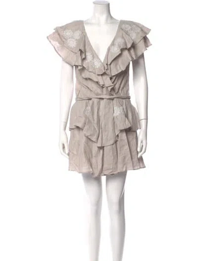 Pre-owned Innika Choo Linen Mini Dress In Gray