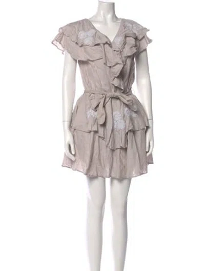 Pre-owned Innika Choo Linen Mini Dress In Neutral