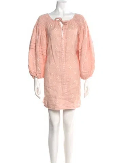 Pre-owned Innika Choo Linen Mini Dress In Pink