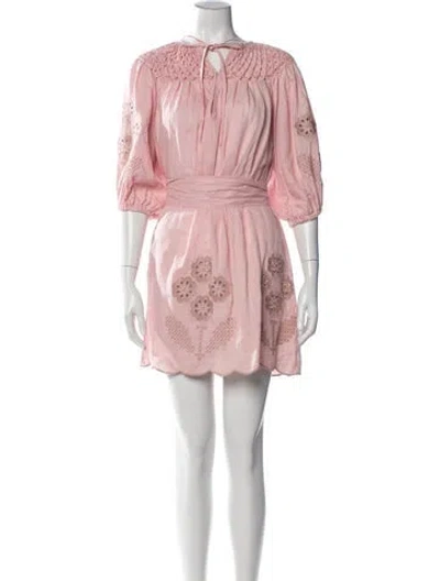 Pre-owned Innika Choo Linen Mini Dress In Pink