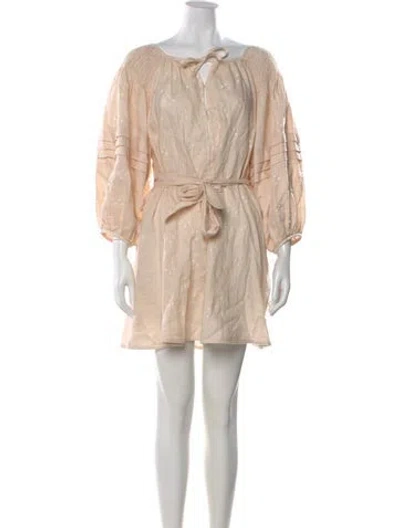 Pre-owned Innika Choo Linen Mini Dress In Pink
