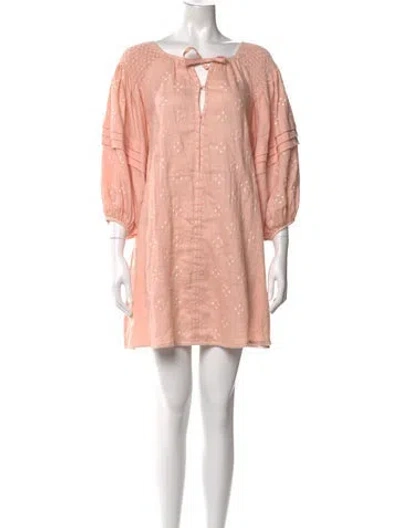 Pre-owned Innika Choo Linen Mini Dress In Pink