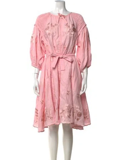 Pre-owned Innika Choo Linen Mini Dress In Pink