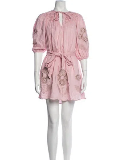 Pre-owned Innika Choo Linen Mini Dress In Pink