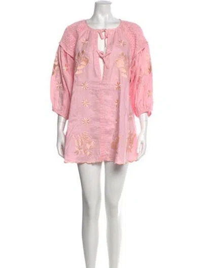 Pre-owned Innika Choo Linen Mini Dress W/ Tags In Pink