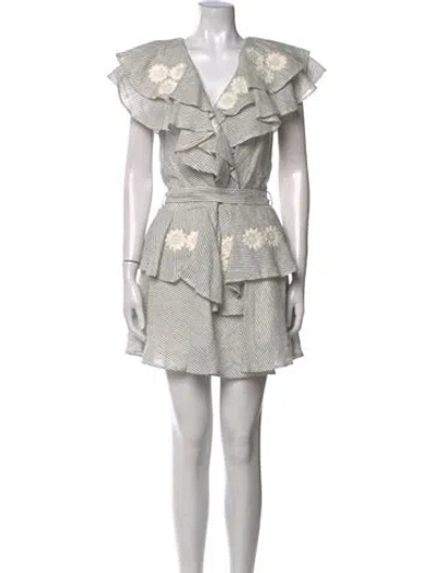 Pre-owned Innika Choo Linen Mini Dress In White