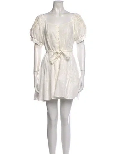 Pre-owned Innika Choo Linen Mini Dress In White