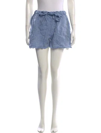 Pre-owned Innika Choo Linen Mini Shorts In Blue