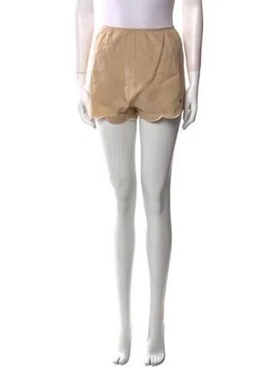 Pre-owned Innika Choo Linen Mini Shorts In Yellow