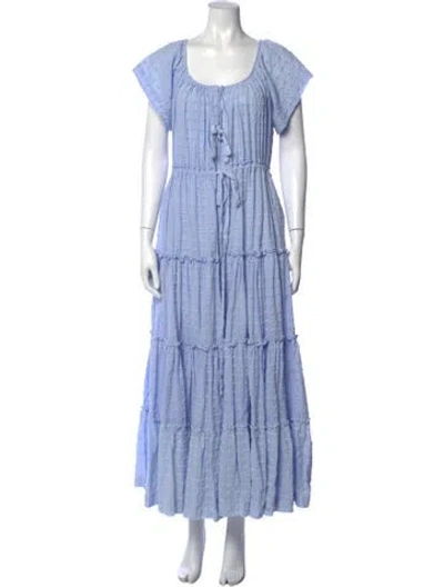 Pre-owned Innika Choo Patterned Long Dress In Blue