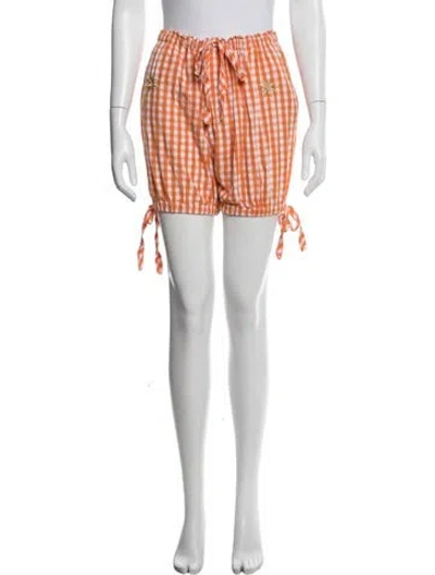 Pre-owned Innika Choo Plaid Print Mini Shorts In Multi