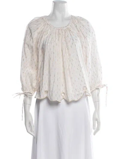 Pre-owned Innika Choo Printed Scoop Neck Blouse In Multicolor