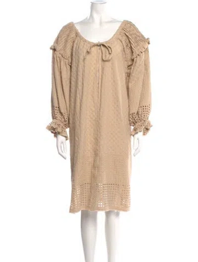 Pre-owned Innika Choo Scoop Neck Knee-length Dress In Neutral