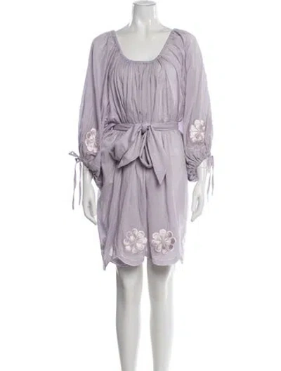 Pre-owned Innika Choo Scoop Neck Mini Dress In Purple