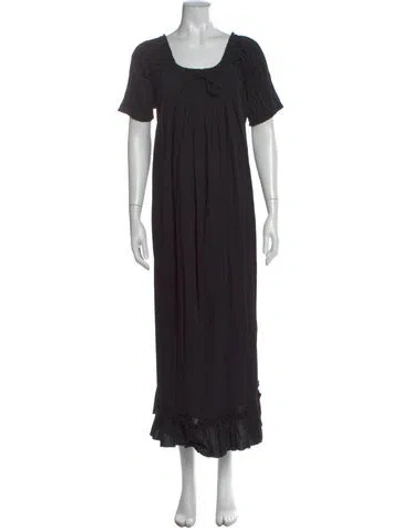 Pre-owned Innika Choo Square Neckline Long Dress In Black