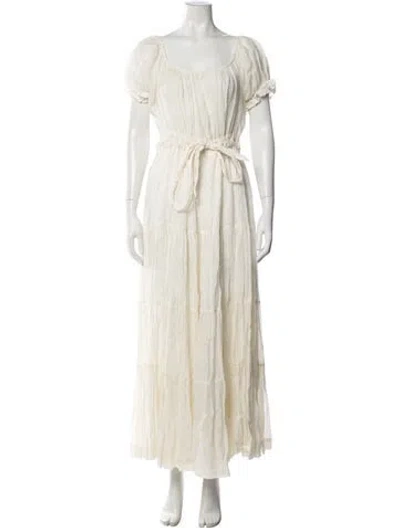 Pre-owned Innika Choo Square Neckline Long Dress In Yellow