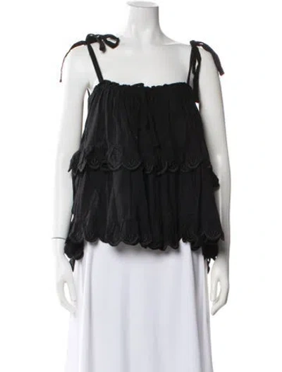 Pre-owned Innika Choo Square Neckline Sleeveless Top In Black