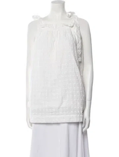 Pre-owned Innika Choo Square Neckline Sleeveless Top In White