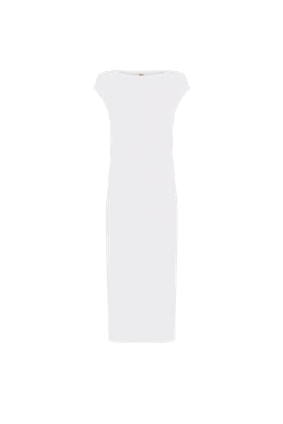 Innna Slim Fit White Cotton Dress