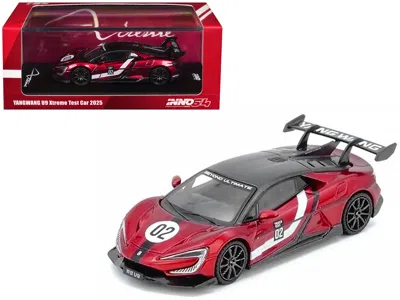 Inno Models 2025 Yangwang U9 Xtreme Test Car #02 Red Metallic With White Stripes And Carbon Top "world Fastest E