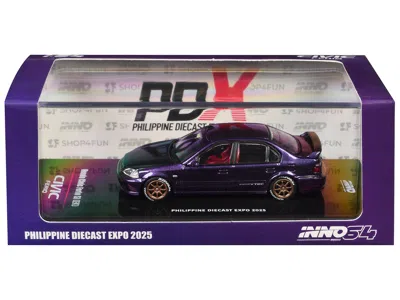 Inno Models Honda Civic Ferio Si (ek) Rhd (right Hand Drive) Midnight Purple Metallic "philippine Diecast Expo 2
