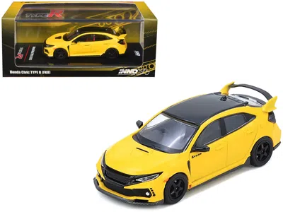 Inno Models Honda Civic Type R (fk8) Rhd (right Hand Drive) Yellow With Black Top 1/64 Diecast Model Car By Inno