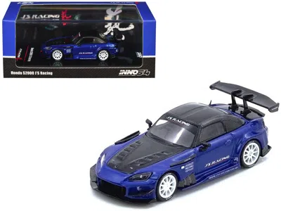 Inno Models Honda S2000 Rhd (right Hand Drive) "j's Racing" Blue Metallic With Carbon Hood And Top 1/64 Diecast 