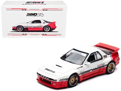 Inno Models Mazda Rx-7 (fc3s) "pandem Rocket Bunny" White And Red With Black Stripes "the Model Car Show Singapo