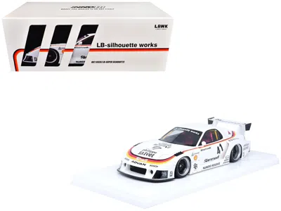 Inno Models Mazda Rx7 (fd3s) Lb-super Silhouette Rhd (right Hand Drive) #41 White With Stripes And Graphics 1/18 In Multi