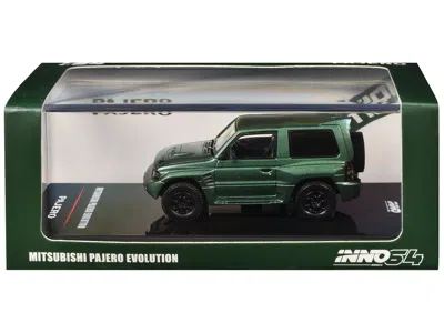 Inno Models Mitsubishi Pajero Evolution Rhd (right Hand Drive) Satin Green Metallic 1/64 Diecast Model Car By In