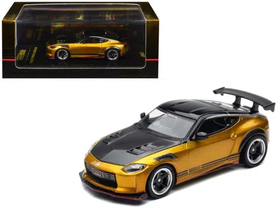 Inno Models Nissan Fairlady Z Top Secret (rz34) Rhd (right Hand Drive) Gold Metallic With Carbon Hood And Black 