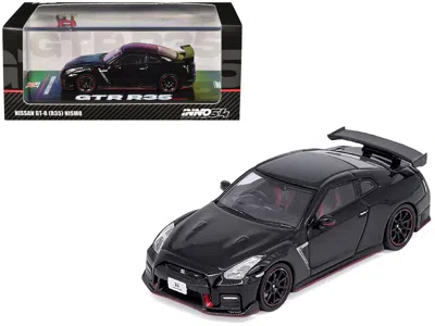 Inno Models Nissan Gt-r (r35) Nismo Rhd (right Hand Drive) Nismo Black With Carbon Hood And Top 1/64 Diecast Mod