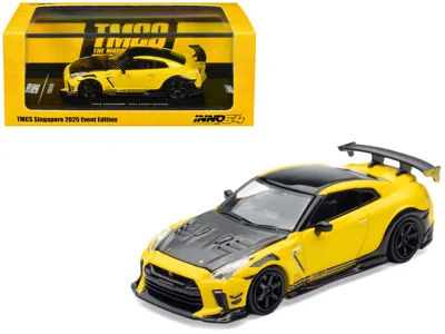 Inno Models Nissan Gt-r (r35) Rhd (right Hand Drive) Yellow With Carbon Hood And Black Top "the Model Car Show S