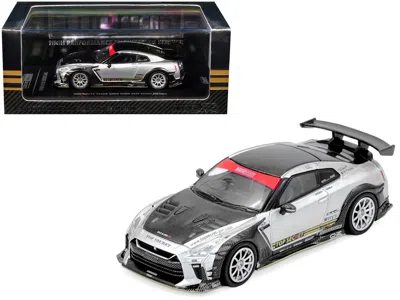Inno Models Nissan Gt-r (r35) Top Secret Rhd (right Hand Drive) Silver Metallic With Carbon Hood And Top "tokyo 