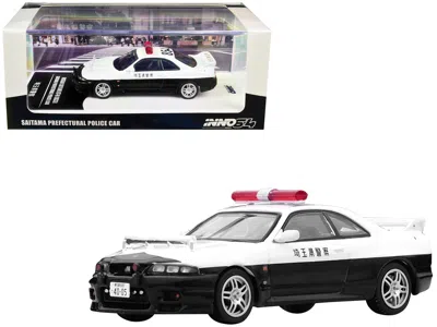 Inno Models Nissan Skyline Gt-r (r33) Rhd (right Hand Drive) Black And White "saitama Prefectural" Police Car 1/