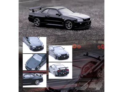 Inno Models Nissan Skyline Gt-r (r34) V-spec Ii Rhd (right Hand Drive) Black 1/64 Diecast Model Car By Inno Mode