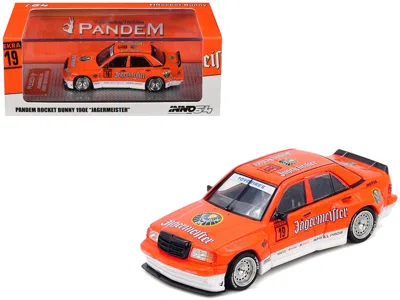 Inno Models Pandem Rocket Bunny 190e #19 "jagermeister" Orange And White 1/64 Diecast Model Car By