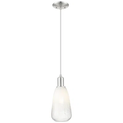 Innovations Lighting Downtown Brookhaven Almond 6"w Cord Satin Nickel Pendant W/ Opal Shade