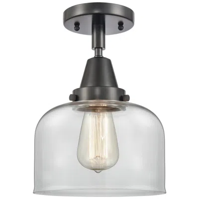 Innovations Lighting Caden Bell 8" Flush Mount - Matte Black - Clear Shade