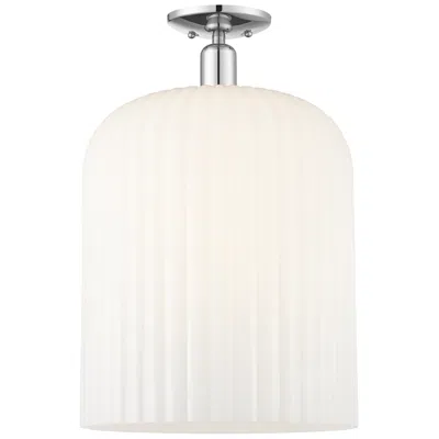 Innovations Lighting Bridal Veil 12"w Polished Chrome Semi-flush With Gloss White Shade