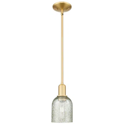 Innovations Lighting Arcadia Caledonia 5"w Satin Gold Stem Hung Mini Pendant W/ Mica Shade