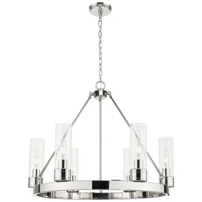Innovations Lighting Boreas 29" Wide Nickel 6-light Chandelier With Clear Shade