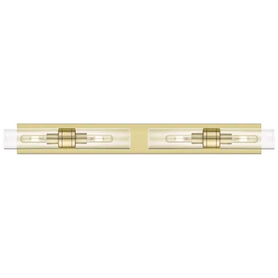 Innovations Lighting Ballston Boreas 4 Light 39" Bath Vanity Antique Brass Clear Shade